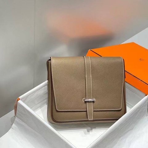 Hermes сумка мужские натуральная кожа зеленые коричневые премиум 137668SF