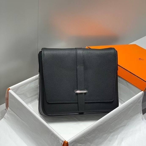 Hermes сумка мужские натуральная кожа черные премиум 568255XJ