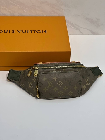 Louis Vuitton Rush Bumbag сумка мужские женские канва натуральная кожа коричневые премиум 780549WP