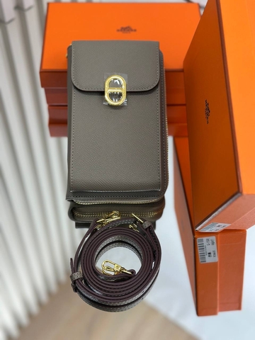 Hermes сумка женские натуральная кожа серые люкс 460403SH