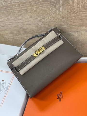 Hermes сумка женские натуральная кожа серые премиум 856583SD
