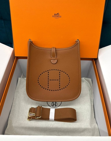 Hermes Evelyn сумка женские натуральная кожа оранжевые премиум 784816OT