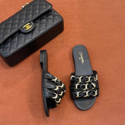 Chanel шлепанцы артикул 881586AH в интернет-магазине «GLOBESTYLE»