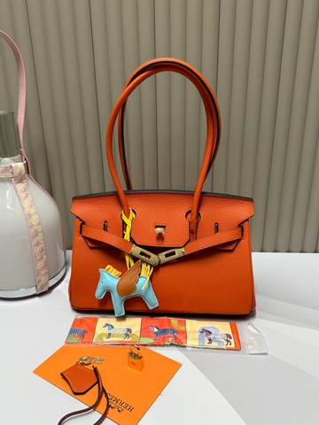 Hermes сумка женские натуральная кожа оранжевые люкс 859327KJ