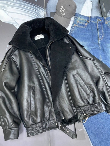 Yves Saint Laurent дубленка женские черные премиум 334833UP