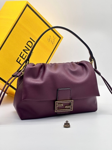 Fendi сумка женские натуральная кожа бордовые люкс 157609PZ