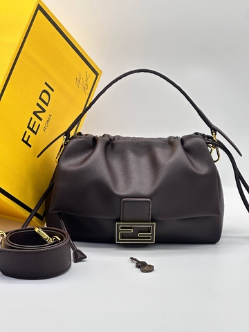 Fendi сумка женские натуральная кожа коричневые люкс 126409AJ
