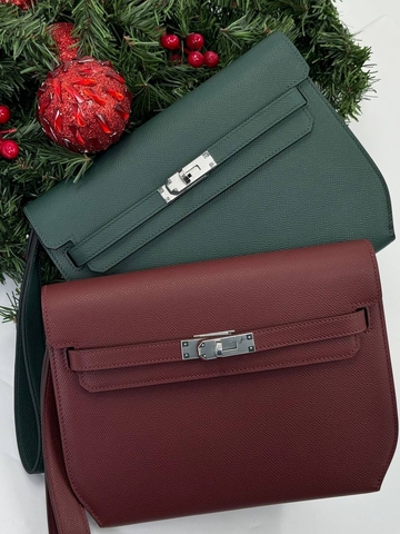 Hermes Kelly Depeches 25 Pouch клатч мужские натуральная кожа бордовые премиум 683832GG