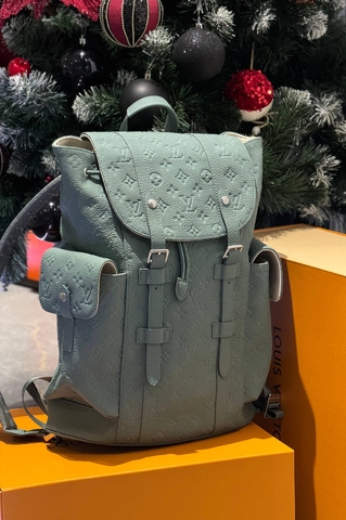 Louis Vuitton Christopher рюкзак мужские натуральная кожа зеленые премиум 654414TR