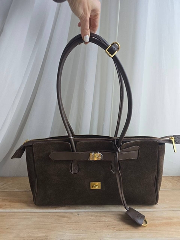 Balenciaga сумка женские натуральная замша коричневые люкс 925173NA