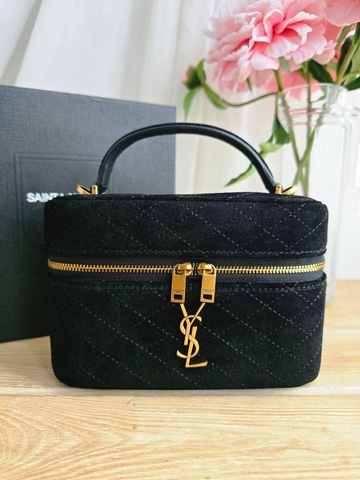Yves Saint Laurent сумка женские натуральная замша черные люкс 217198GU