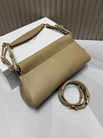 Prada сумка женские натуральная кожа бежевые люкс 115328NI
