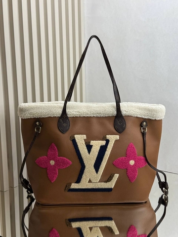 Louis Vuitton сумка женские натуральный мех натуральная кожа оранжевые люкс 581175NN