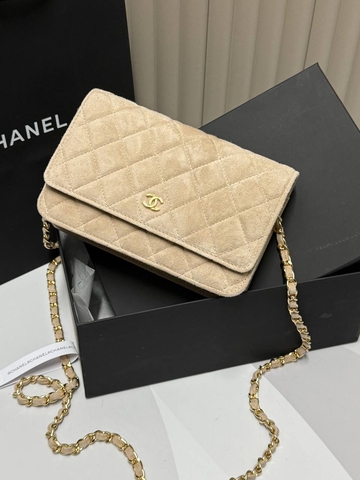 Chanel сумка женские натуральная замша бежевые люкс 707880OP
