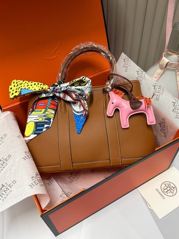 Hermes сумка женские натуральная кожа оранжевые люкс 553633XA