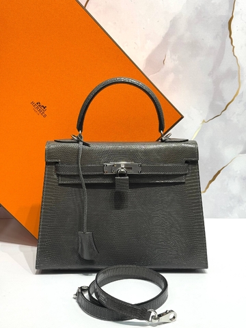 Hermes Kelly сумка женские натуральная кожа серые коричневые премиум 206011OH