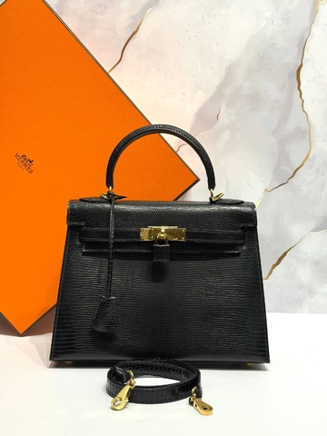 Hermes Kelly сумка женские натуральная кожа черные премиум 192566PV