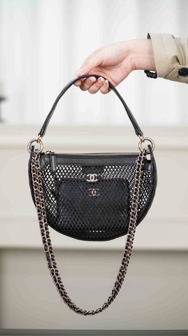 Chanel сумка женские натуральная кожа сетка черные премиум 359125ME