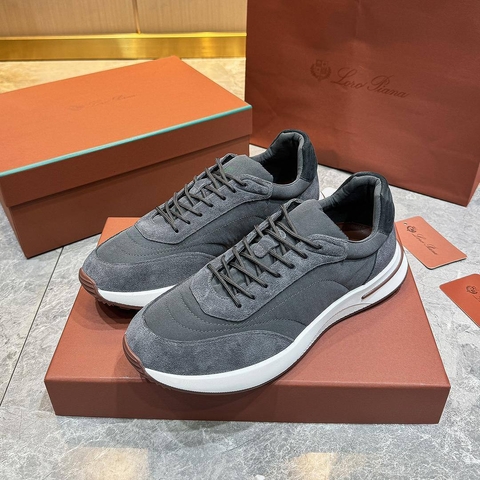 Loro Piana Week End Walk кроссовки мужские текстиль натуральная замша весенние / осенние серые премиум 665782BZ