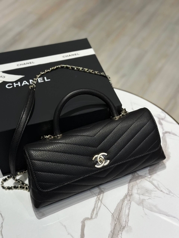 Chanel Coco Long сумка женские натуральная кожа черные премиум 578214WT