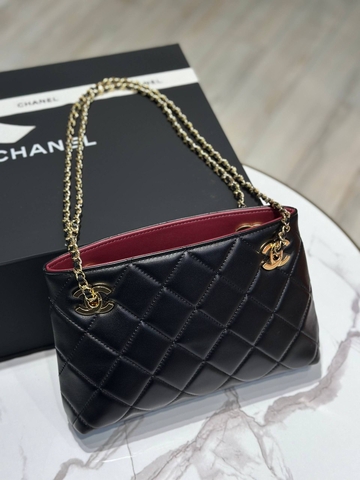 Chanel Shopping сумка женские натуральная кожа черные премиум 940582NR