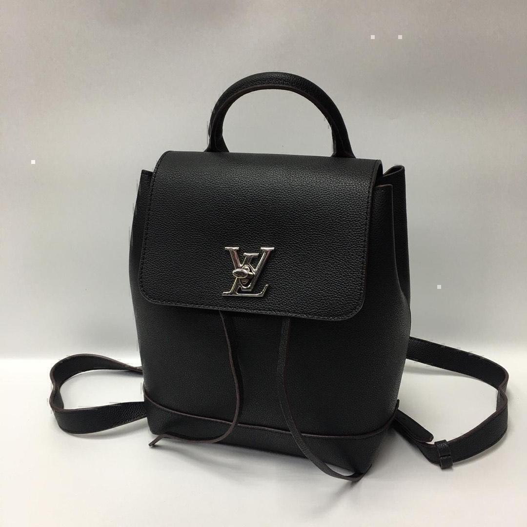 Louis Vuitton рюкзак черный натуральная кожа  в «Globestyle» арт.8507RW