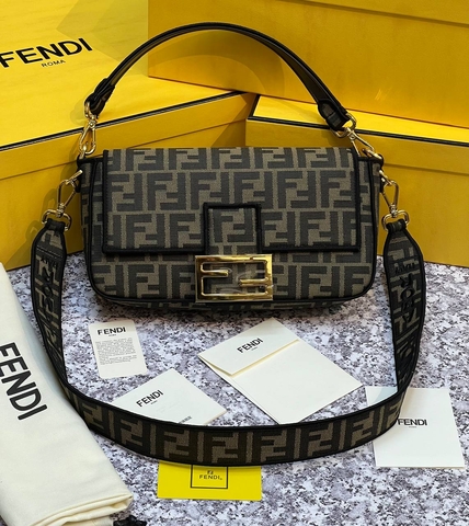 Fendi сумка женские натуральная кожа текстиль коричневые премиум 793966NW