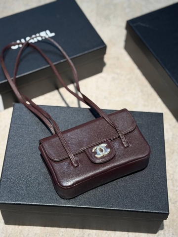 Chanel сумка женские натуральная кожа коричневые премиум 197529YK