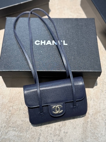 Chanel сумка женские натуральная кожа синие премиум 153405VO