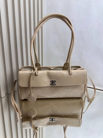 Chanel сумка женские натуральная кожа бежевые люкс 373427YN