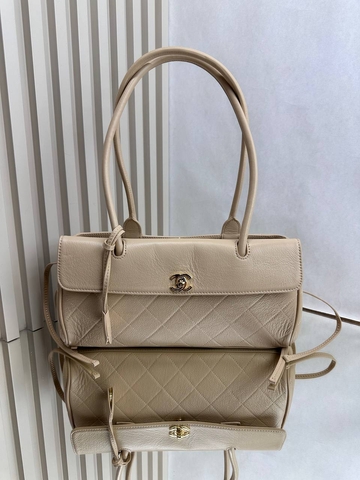 Chanel сумка женские натуральная кожа бежевые люкс 931623LH
