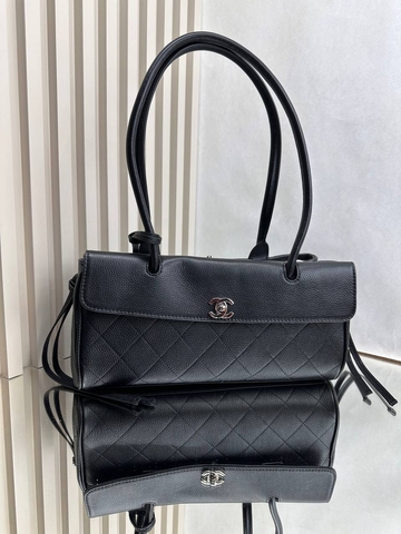 Chanel сумка женские натуральная кожа черные люкс 629256BE