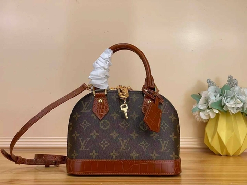 Louis Vuitton сумка женские канва натуральная кожа коричневые премиум 475037OM