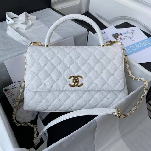 Chanel сумка женские натуральная кожа белые премиум 906133ZJ