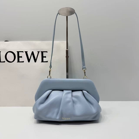 Loewe сумка женские натуральная кожа голубые люкс 492438FB