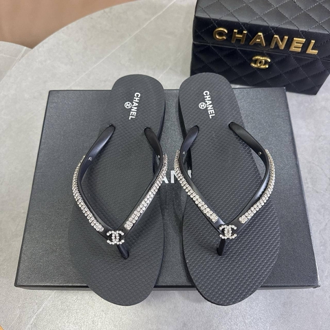 Chanel шлепанцы женские резина летние черные премиум 388383SZ