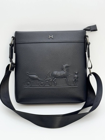 Hermes сумка мужские натуральная кожа черные люкс 433039HH