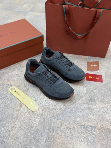 Loro Piana кроссовки мужские текстиль натуральная замша весенние / осенние серые графитовые премиум 493958PX