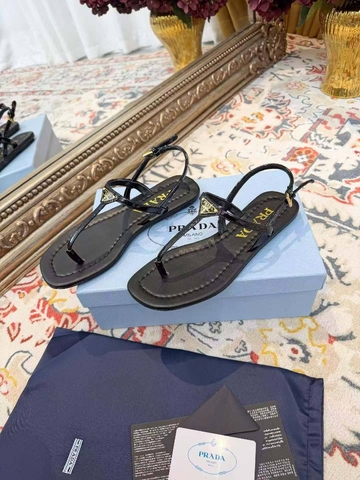Prada босоножки женские натуральная кожа летние черные премиум 443016BG