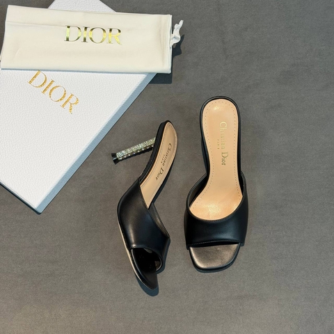 Dior сабо женские натуральная кожа летние черные премиум 503103VB