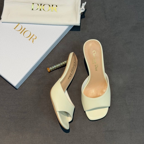 Dior сабо женские натуральная кожа летние бежевые белые премиум 731195AT