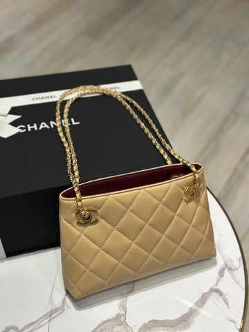 Chanel Shopping сумка женские натуральная кожа бежевые премиум 736313HR