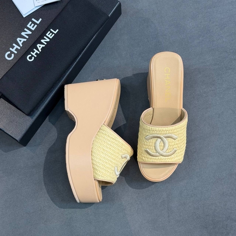 Chanel сабо женские рафия летние бежевые премиум 142797OZ