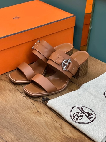 Hermes Kute сабо женские натуральная кожа летние оранжевые премиум 265680EO