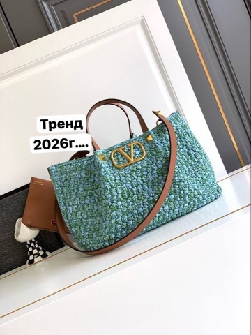 Valentino сумка женские рафия голубые люкс 578773NW