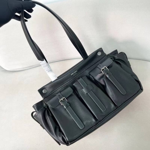Prada сумка женские натуральная кожа черные премиум 589115VH