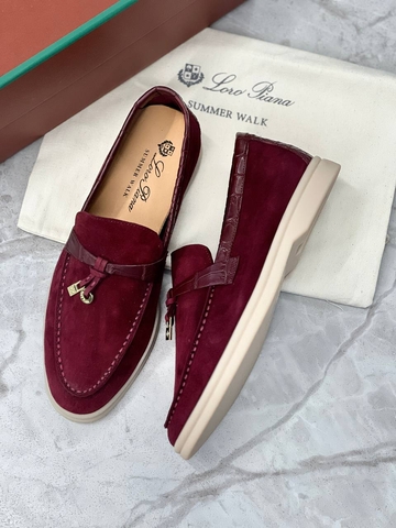 Loro Piana лоферы женские натуральная кожа натуральная замша летние весенние / осенние бордовые премиум 859928AK