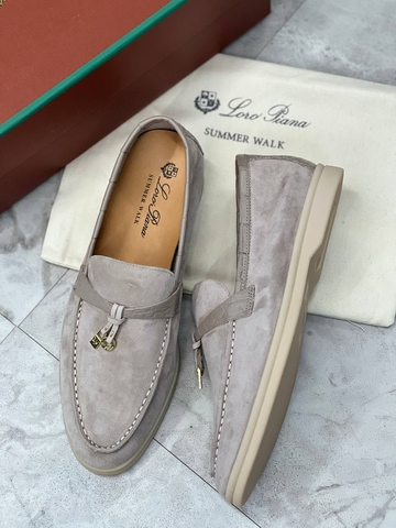 Loro Piana лоферы женские натуральная кожа натуральная замша летние весенние / осенние серые премиум 988678XY