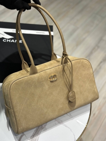 Chanel сумка женские натуральная замша бежевые премиум 162143DV