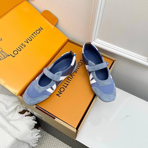 Louis Vuitton Sneakerina кроссовки женские натуральная замша летние весенние / осенние голубые премиум 754911BD